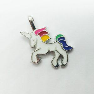 Extra függő állat unikornis színes fém charm