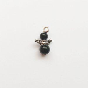 Extra függő ásvány angyal fityegő onix fekete charm