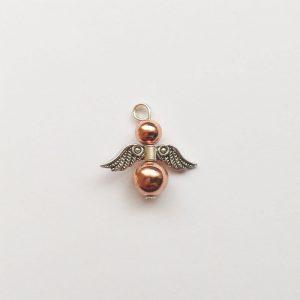 Extra függő charm fityegő ásvány angyal rosegold hematit