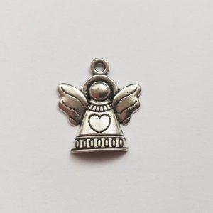 Fém függő ezüst angyal szíves charm fityegő